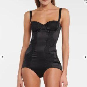 Dolce&Gabbana Silk balconette-bra bodysuit with lace detailing | 36B (EU 90B)